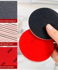 Hand holding 48 Pcs 3 Inch Round Sanding Sponge Set Grit 80 To 3000 for wood metal auto body, featuring aluminum oxide abrasive and hook-and-loop back.
