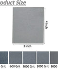 20 Pcs 3x4 Inch Sanding Sponge Set 400 600 1000 2000 3000 Grit For Wet Dry Use, showing size and grit comparison