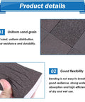 Close-up of Six Piece Sanding Sponge Set with 60 80 120 220 grits showing uniform sand grain and flexibility for wood use.