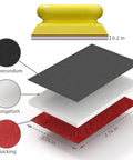Exploded view of sanding sponge layers showing carborundum, spongeforh, and flocking for 25 Piece Sanding Sponge Set 120-600 Grit 3x4 Inch Wet Dry Foam Blocks For Wood