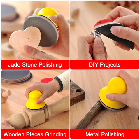 24 Pack Detail Sanding Sponge Set 3 Inch Pads Grit 180-3000 For Edges And Curves used on various materials like jade, wood, and metal