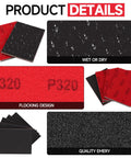 Product details of 20 Piece Sanding Sponge Set With 9 Grits 180 To 3000 Wet Dry For Wood Metal showing texture and design.