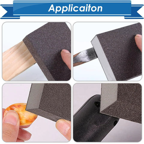 Six Piece Sanding Sponge Set Washable Reusable 60 80 120 220 Grits for Wood in various applications
