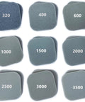 27 Pcs Sanding Sponges 2x2 Pads With 9 Grits 320 To 3500 For Craft Polishing, showing various grit numbers on foam pads.