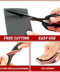 Sanding sponge set, 24 pieces, 800–1000 grit; gray blocks with red elastic core, collapsible.