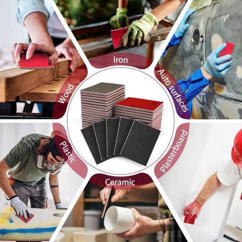 27 Pcs Sanding Sponge Pads Set 120 To 3000 Grit for Sanding Wood, Metal, Plastic, and More