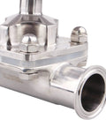 Sanitary Diaphragm Valve With Silicone Seal, Stainless Steel 316L, 1.5 Inch Tri Clamp, precision flow control fitting view