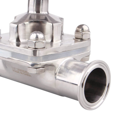 Sanitary Diaphragm Valve With Silicone Seal, Stainless Steel 316L, 1.5 Inch Tri Clamp, precision flow control fitting view