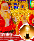 Four Socket Blow Mold Light Kit Replacement For MB48 with E26 E27 Medium Base Cord, shown with Santa decorations and lights