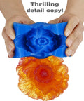 Liquid Silicone Mold Making Kit Sapphire Blue 30A rubber mold and orange resin casting detail
