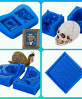 Liquid Silicone Mold Making Kit Sapphire Blue 30A molds for resin jewelry, candle, concrete, plaster casting DIY.