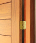 Installed Heavy Duty Interior Door Hinges 3.5 Inch By 3.5 Inch 5 Eighth Inch Radius Satin Brass 10 Pack Steel Construction
