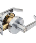 AUG-00-26D Grade 2 Commercial Duty Office Door Keyed Lever Lockset ADA Approved in Satin Chrome Finish for high traffic entrances