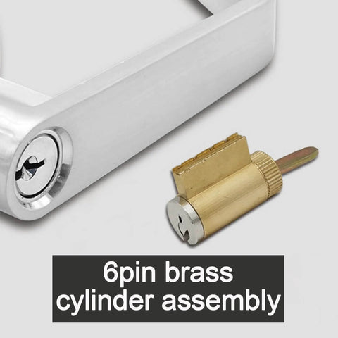6-pin brass cylinder assembly of Keyed Entry Grade 2 Commercial Door Lever Lock Non-Handed Satin Chrome 26D Backset 2 3 Quarter Inch UL Fire Rated.