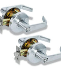 Heavy Duty Storeroom Door Lever Lockset For Commercial Use ANSI Grade 2 BHMA Grade 2 ADA Compliant UL 3 Hour Fire Rated Satin Chrome Finish