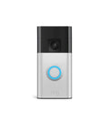Battery Doorbell With Head To Toe Video For Home Or Business, Live View And Two Way Talk, 2nd Gen, Satin Nickel Finish front view