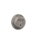 Front view of High Security Exterior Deadbolt With Hardened Bolt Anti Pick Pins And Anti Drill Plates Keyed Deadbolt For Exterior Doors Satin Nickel Finish