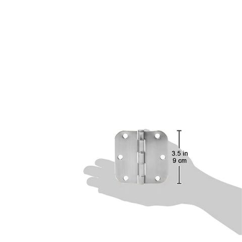Interior Door Hinge Rounded 3.5 Inch By 3.5 Inch Satin Nickel Pack Of 18 in hand for size reference