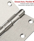 Close-up of 30 Pack Rounded Satin Nickel Door Hinges Three Point Five Inch Interior Five Eighth Inch Radius Corners Brushed Finish