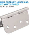 Three Pack Heavy Duty Satin Nickel Door Hinges Four Inch With Five Eighths Inch Radius Corners Includes Twenty Four Free Screws