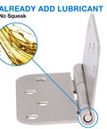 Lubricated Three Pack Heavy Duty Satin Nickel Door Hinge Four Inch No Squeak with Five Eighths Inch Radius Corners