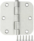 30 Pack Rounded Satin Nickel Door Hinges Three Point Five Inch Interior Five Eighth Inch Radius Corners Brushed Nickel Finish