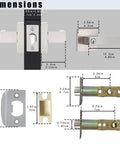 Keyed Alike Entry Door Lever Set With Lock And Key Satin Nickel Square Door Handle dimensions diagram