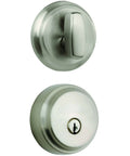Satin Nickel Push Pull Rotate Door Lock Single Cylinder Deadbolt With Anti Pry Shield, Anti Drill Plate, Anti Pick And Anti Bump Spool Pins, ANSI Grade 2 Security, Fits All Standard Doors, Lifetime Warranty front view