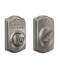 Camelot Keypad Deadbolt With Electronic Keyless Entry Lock Satin Nickel Finish For Front Door Back Door Home Office And Garage Battery Powered Grade Two Security Supports Nineteen Access Codes And Quick Secure Keyless Entry