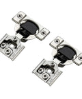 10 Pack 5 Pairs One Half Inch Overlay Soft Close Hinges for Kitchen Cabinets Satin Nickel Concealed Stainless Steel Hidden Hinges