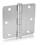 3 Pack 304 Stainless Steel Door Hinges 3.5 By 3.5 Inches Satin Nickel Brushed Finish Heavy Duty Non Removable Pin Ball Bearing