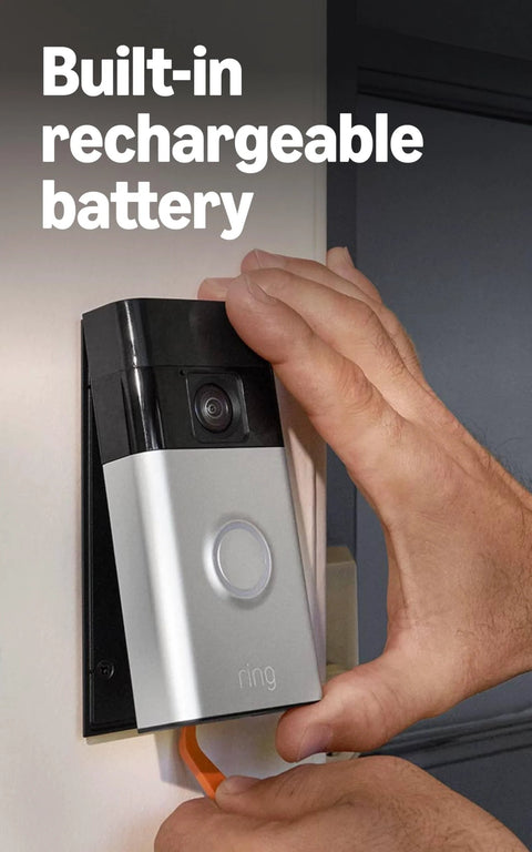Installing Battery Doorbell With Head To Toe Video For Home Or Business, Live View And Two Way Talk, 2nd Gen, Satin Nickel