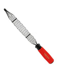 Dual density saw file with a clog resistant blade for woodworking, plastic and metal work; combines coarse 10 TPI for rough shaping and fine 24 TPI for finishing in one compact 7.9 inch tool with SK material and plastic/elastomer handle for deburring