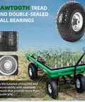 Sawtooth tread tires for wagon; product: ✝️ (2 pack) 4.10/3.50-4 flat free tire and wheel, 10" solid rubber tires for wheelbarrow