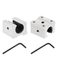 2 Pack SBR12UU Linear Bearing Block For 12mm Open Slide Guides Aluminum Long Block with wrenches, silver tone.