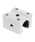 Silver tone 2 Pack SBR12UU Linear Bearing Block For 12mm Open Slide Guides Aluminum Long Block For SBR12 Linear Motion Shafts
