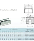 Open 16mm SBR16 LUU Sliding Bearing Blocks Pack of 2 for CNC Linear Rail Guides and SBR16 Shafts with pressure plate diagram