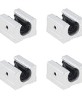 4 Pack SBR16UU Linear Ball Bearing Slide Blocks For SBR16 Rails 16mm Inner Diameter Aluminum Alloy Housing Silver Finish