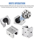 SBR16UU slide ball bearing blocks for SBR16 1200mm Linear Rail Guide, industry-standard for DIY CNC parts X Y Z linear actuator.