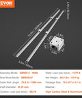 SBR20 Linear Rail Kit With Two 1800mm Rails And Four SBR20UU Blocks For CNC Routers And Automated Machines. High Precision Steel Rails.
