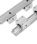 SBR20 Linear Rail Kit with 2pcs 2000mm Rails & 4pcs SBR20UU Square Blocks, 20mm Supported Linear Guide System shown in close-up view