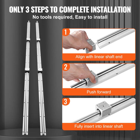 SBR20 Linear Rail Kit With Two 1800mm Rails And Four SBR20UU Blocks installation steps for CNC routers and automated machines