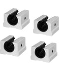 Four SBR20UU square bearing blocks for CNC Linear Rail Kit with 2pcs 500mm Rails, made of aluminum and bearing steel, for automation builds