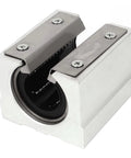 ✝️ Sbr25uu 25mm linear motion ball bearing slide block unit bushing with metal housing and visible screws, for smooth CNC alignment