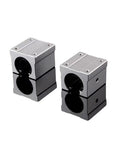 SBR25UU Open Sliding Bearing Blocks 25mm 4 Pack for SBR25 Linear Guides CNC Rails Kit, aluminum, side view