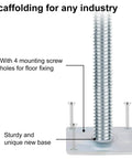 Adjustable Scaffold Leveling Jacks for Baker Style Scaffolding, 18 Inch Reach With 1.2 Inch OD Solid Screw Jacks, Galvanized Steel