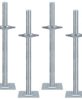 18 Inch Adjustable Scaffold Leveling Jacks Feet Kit For Baker Style Scaffolding Galvanized Solid Threaded Rods 4 Pack