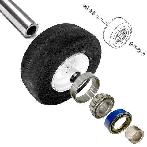 Heavy Duty Switch 2 Front Wheel Bearing Rebuild Kit With Axle Sleeve For Scag Lawn Mowers 43581 482621 482622 43584 304 Stainless Steel Axle