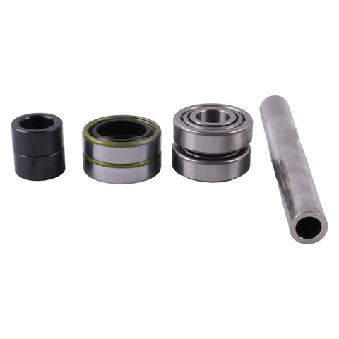 Improved Front Axle Sleeve And Wheel Bearing Rebuild Kit For Scag Mowers 43581 482621 482622 43584 with components displayed