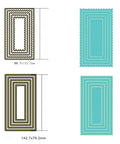 2 Pack Mini Slim Line Stitched Scallop Square Frame Cutting Dies Carbon Steel For DIY Scrapbooking Embossing Die Cuts Card Making